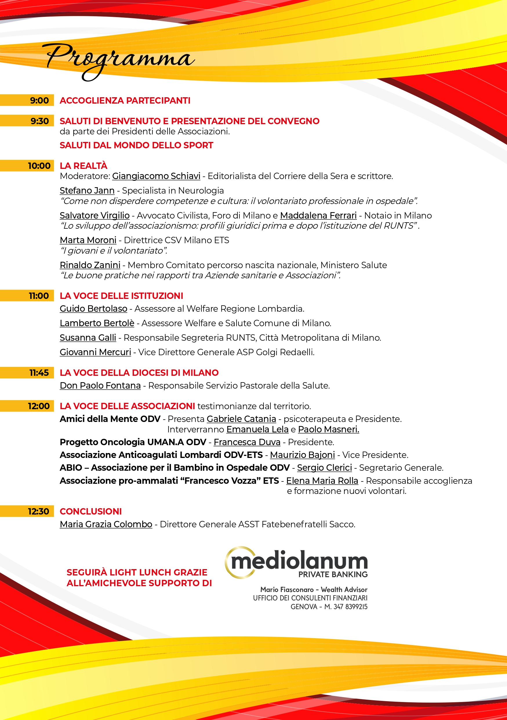 Convegno Fare del Bene aiuta a star bene programma